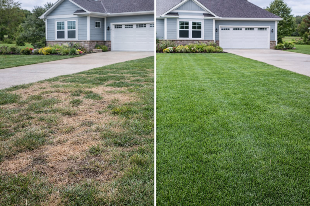 before and after yard in goshen
